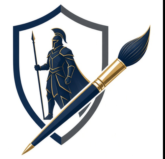 L&D Paint Studio shield and brush logo